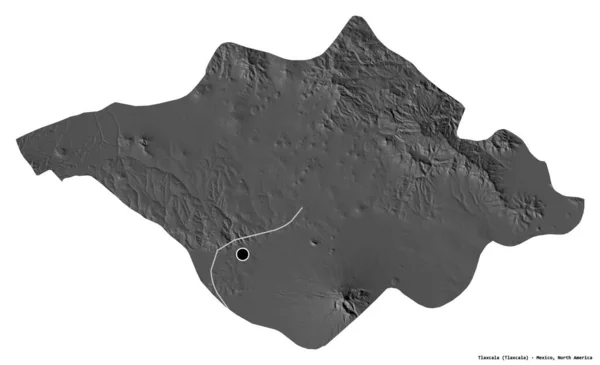 Forma Tlaxcala Estado México Con Capital Aislada Sobre Fondo Blanco — Foto de Stock