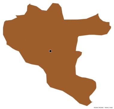 Başkenti beyaz arka planda izole edilmiş olan Moldova şehri Chisinau 'nun şekli. Desenli dokuların bileşimi. 3B görüntüleme