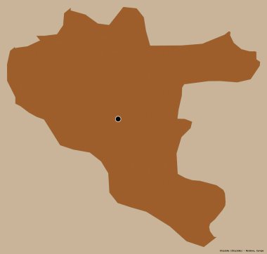 Moldova 'nın başkenti Chisinau' nun katı renk arkaplanı ile izole edilmiş hali. Desenli dokuların bileşimi. 3B görüntüleme