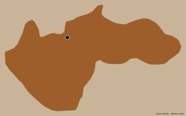 Moldova 'nın Ocnita ilçesi, başkenti katı renk arkaplanı ile izole edilmiştir. Desenli dokuların bileşimi. 3B görüntüleme