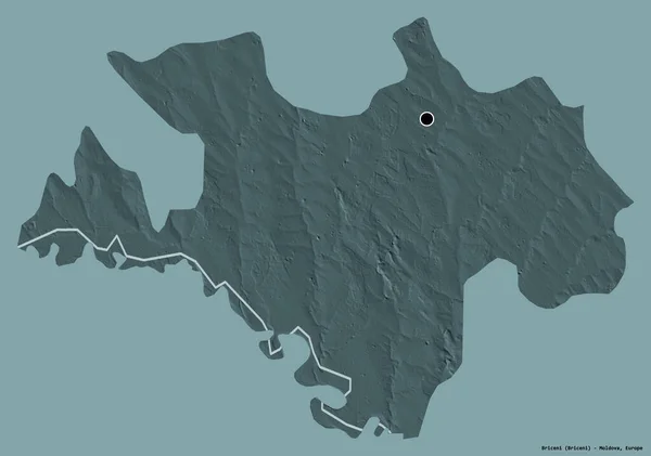 몰도바 지역인 세니의 수도는 배경에 고립되어 지형도 렌더링 — 스톡 사진
