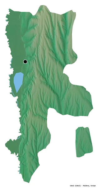 Alakja Cahul Moldovai Kerület Főváros Elszigetelt Fehér Alapon Topográfiai Domborzati — Stock Fotó