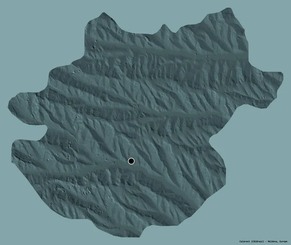 Form Calarasi Distriktet Moldavien Med Sin Huvudstad Isolerad Solid Färg — Stockfoto