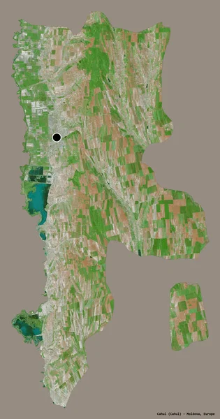 Форма Кагула Района Молдовы Столицей Изолированной Сплошном Цветном Фоне Спутниковые — стоковое фото