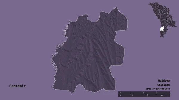 Form Kantemir Distriktet Moldavien Med Dess Huvudstad Isolerad Solid Bakgrund — Stockfoto