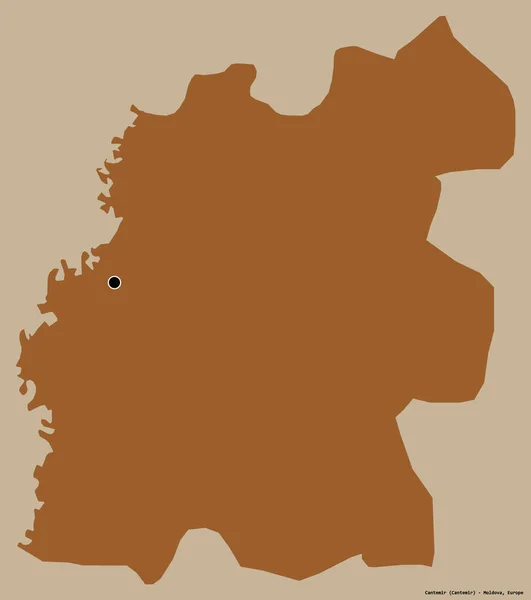 摩尔多瓦地区坎特米尔的形状 其首都以纯色背景隔离 图形纹理的组成 3D渲染 — 图库照片