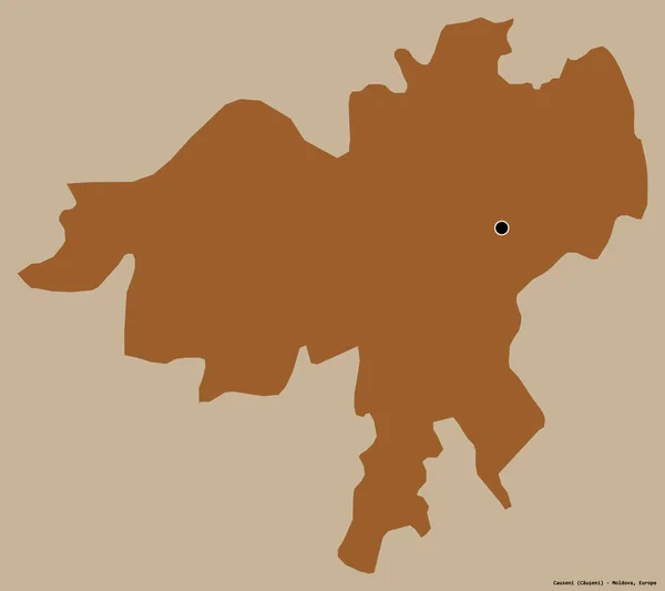 モルドバ地方のコーセニの形は その首都はしっかりとした色の背景に隔離されています パターン化されたテクスチャの構成 3Dレンダリング — ストック写真