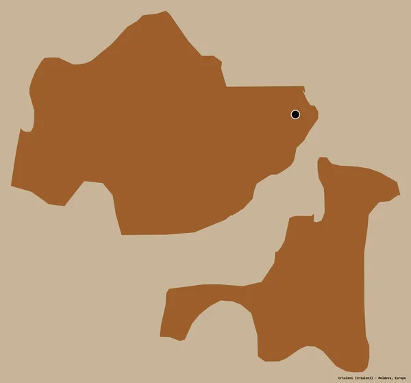 Form Criuleni Distriktet Moldavien Med Sin Huvudstad Isolerad Solid Färg — Stockfoto