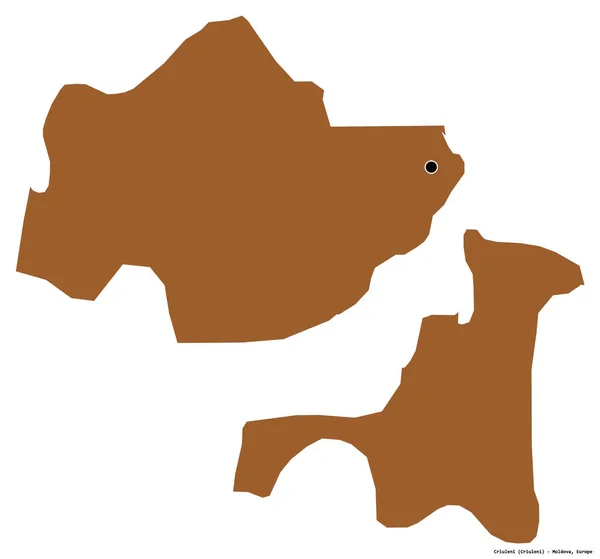 Σχήμα Criuleni Περιφέρεια Της Μολδαβίας Την Πρωτεύουσα Της Απομονωμένη Λευκό — Φωτογραφία Αρχείου
