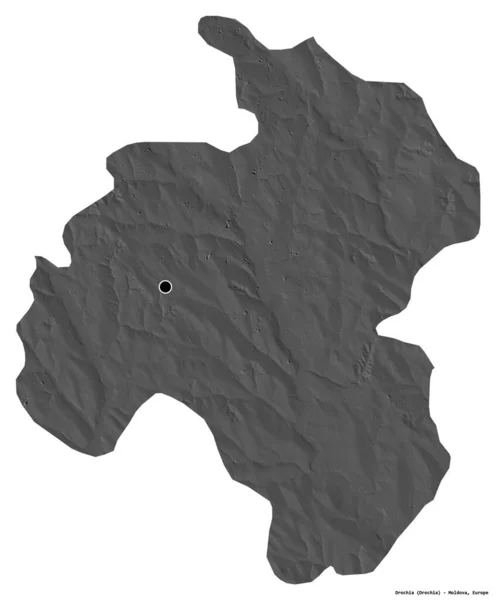 Forma Drochia Distrito Moldavia Con Capital Aislada Sobre Fondo Blanco —  Fotos de Stock