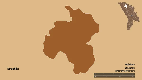 Σχήμα Της Drochia Περιοχή Της Μολδαβίας Κεφάλαιό Της Απομονωμένο Στέρεο — Φωτογραφία Αρχείου