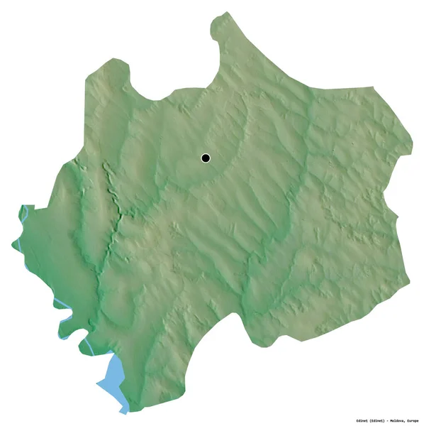 Form Von Edinet Bezirk Von Moldawien Mit Seiner Hauptstadt Isoliert — Stockfoto