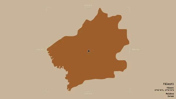 Området Falesti Distriktet Moldavien Isolerat Solid Bakgrund Georefererad Avgränsningsbox Etiketter — Stockfoto