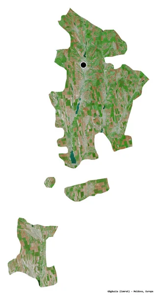 モルドバの自治領であるガグアウジアの形で その首都は白い背景に孤立しています 衛星画像 3Dレンダリング — ストック写真