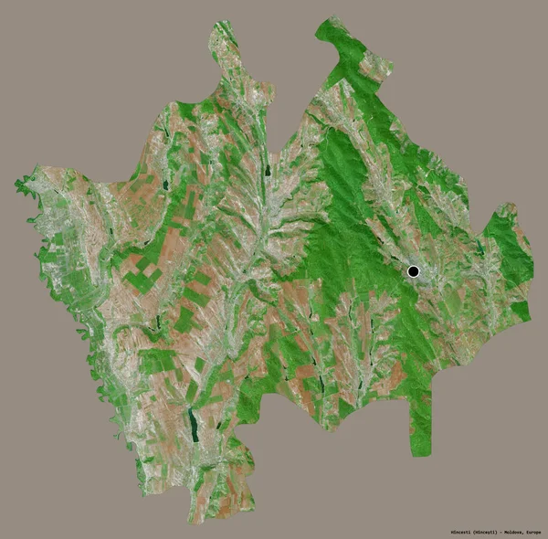 Forma Hincesti Distrito Moldávia Com Sua Capital Isolada Fundo Cor — Fotografia de Stock