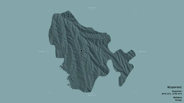 몰도바 지역인니스 포레니 구상의 균열이 배경으로 고립되어 있었습니다 라벨이요 지형도 — 스톡 사진