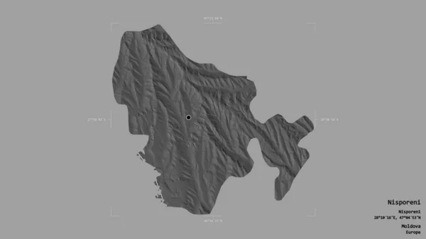 Área Nisporeni Distrito Moldavia Aislada Sobre Fondo Sólido Una Caja — Foto de Stock