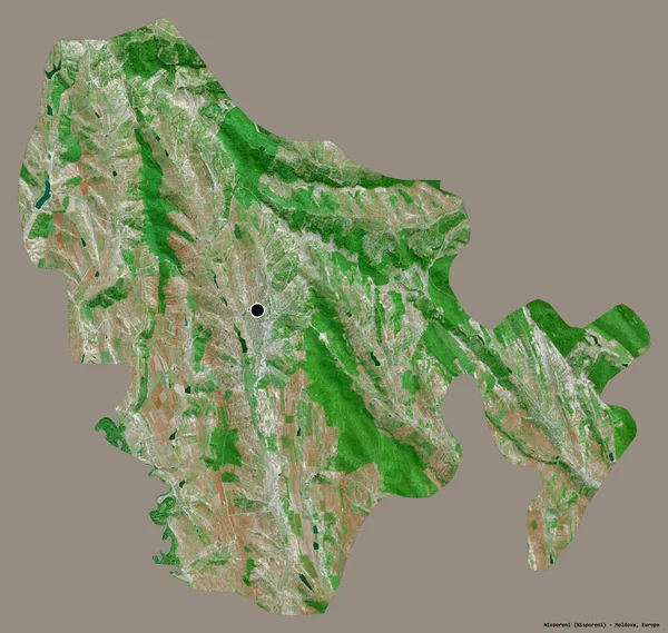 Forma Nisporeni Distrito Moldávia Com Sua Capital Isolada Fundo Cor — Fotografia de Stock