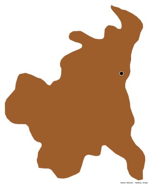 Moldova 'nın Rezina ilçesi, başkenti beyaz arka planda izole edilmiş. Desenli dokuların bileşimi. 3B görüntüleme