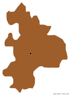 Moldova 'nın Singerei ilçesi, başkenti beyaz arka planda izole edilmiştir. Desenli dokuların bileşimi. 3B görüntüleme