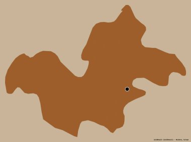 Moldova 'nın Soldanesti ilçesi, başkenti katı renk arkaplanı ile izole edilmiştir. Desenli dokuların bileşimi. 3B görüntüleme