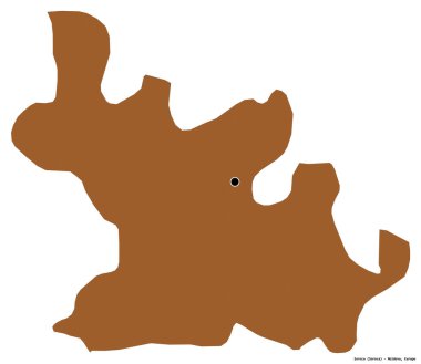 Moldova 'nın Soroca ilçesi, başkenti beyaz arka planda izole edilmiş. Desenli dokuların bileşimi. 3B görüntüleme