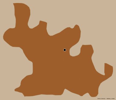 Moldova 'nın Soroca ilçesi, başkenti katı renk arkaplanı ile izole edilmiştir. Desenli dokuların bileşimi. 3B görüntüleme