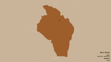 Govi-Altay bölgesi, Moğolistan ili, Gürcistan sınırında katı bir arka planda izole edilmiştir. Etiketler. Desenli dokuların bileşimi. 3B görüntüleme