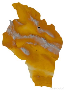 Moğolistan 'ın Govi-Altay eyaleti, başkenti beyaz arka planda izole edilmiştir. Topografik yardım haritası. 3B görüntüleme