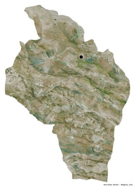 Moğolistan 'ın Govi-Altay eyaleti, başkenti beyaz arka planda izole edilmiştir. Uydu görüntüleri. 3B görüntüleme