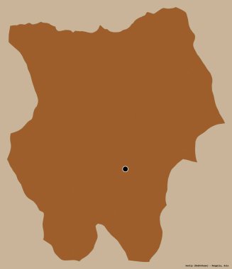 Moğolistan 'ın başkenti Hentiy' nin katı bir renk arkaplanı ile izole edilmiş hali. Desenli dokuların bileşimi. 3B görüntüleme