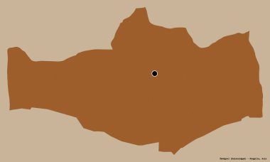 Moğolistan 'ın Omnogovi bölgesi, başkenti katı bir renk arkaplanı ile izole edilmiştir. Desenli dokuların bileşimi. 3B görüntüleme