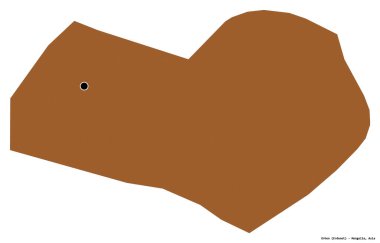 Moğolistan Belediyesi 'nin başkenti Orhon' un beyaz arka planda izole edilmiş hali. Desenli dokuların bileşimi. 3B görüntüleme