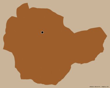 Moğolistan 'ın Suhbaatar şehrinin başkenti katı bir renk arkaplanı ile izole edilmiştir. Desenli dokuların bileşimi. 3B görüntüleme