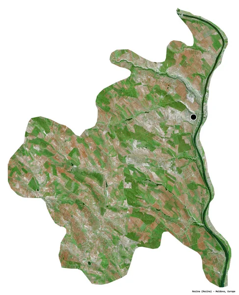 モルドバ地方のレジーナの形で 首都は白い背景に孤立しています 衛星画像 3Dレンダリング — ストック写真