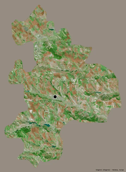 モルドバ地方のシンネリの形で その首都はしっかりとした色の背景に隔離されています 衛星画像 3Dレンダリング — ストック写真