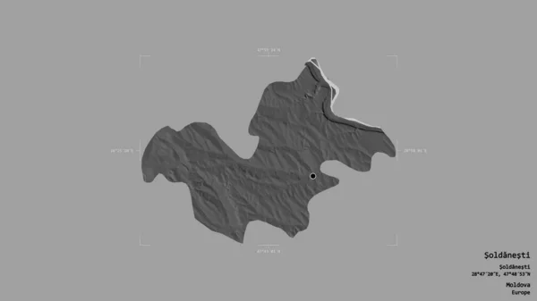 Zona Soldanesti Distrito Moldavia Aislada Sobre Fondo Sólido Una Caja — Foto de Stock