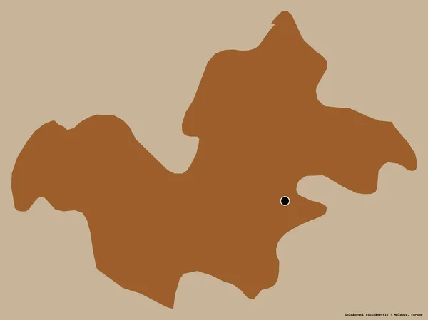 Forma Soldanesti Distrito Moldavia Con Capital Aislada Sobre Fondo Color —  Fotos de Stock