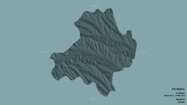 몰도바 지역인 지질학적으로 갈라진 배경에 고립되어 있었다 라벨이요 지형도 렌더링 — 스톡 사진