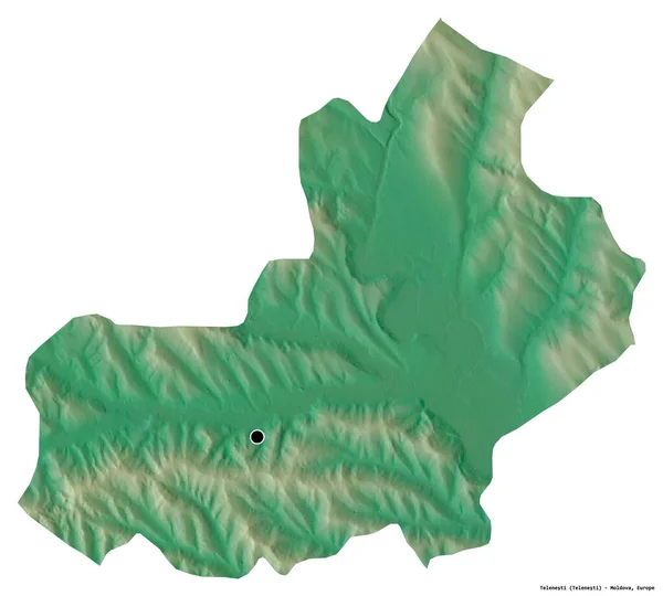 Tvar Telenesti Okres Moldavsko Hlavním Městem Izolovaným Bílém Pozadí Topografická — Stock fotografie