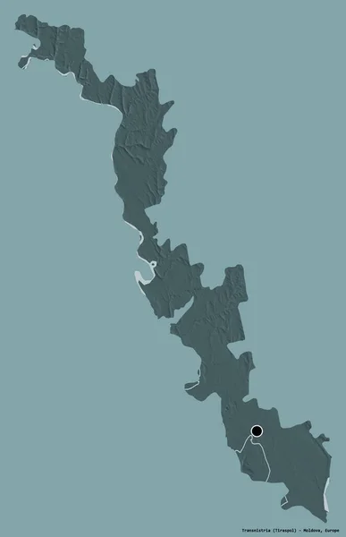 Shape Transnistria Territorial Unit Moldova Its Capital Isolated Solid Color — Stock Photo, Image