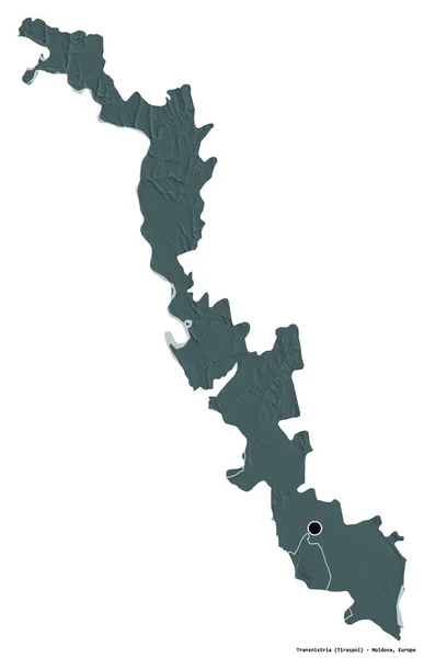 Forma Della Transnistria Unità Territoriale Della Moldova Con Sua Capitale — Foto Stock