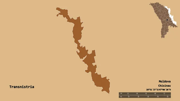 Forma Della Transnistria Unità Territoriale Della Moldavia Con Sua Capitale — Foto Stock