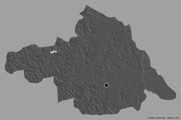 Gestalt Von Arhangay Provinz Der Mongolei Mit Seiner Hauptstadt Isoliert — Stockfoto