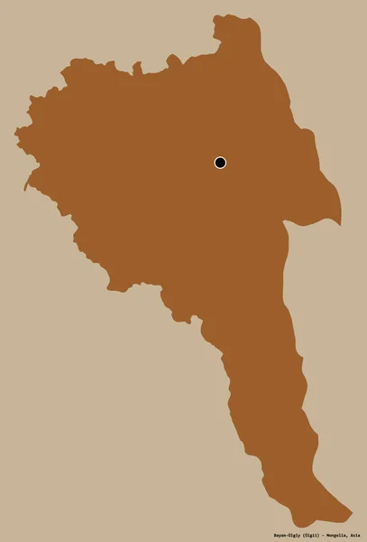 Форма Баян Ольгий Провинция Монголия Столицей Изолированы Твердом Цветном Фоне — стоковое фото
