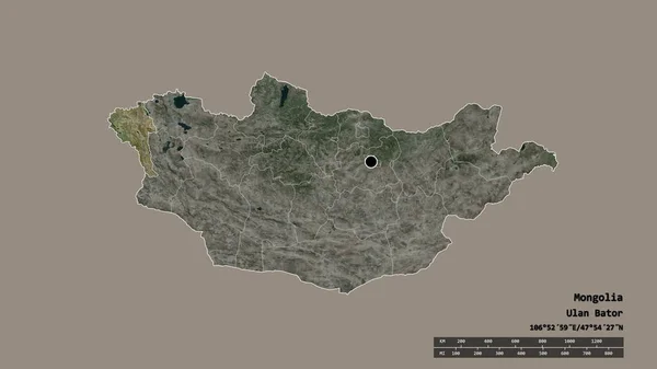 Afgebroken Vorm Van Mongolië Met Haar Hoofdstad Belangrijkste Regionale Divisie — Stockfoto