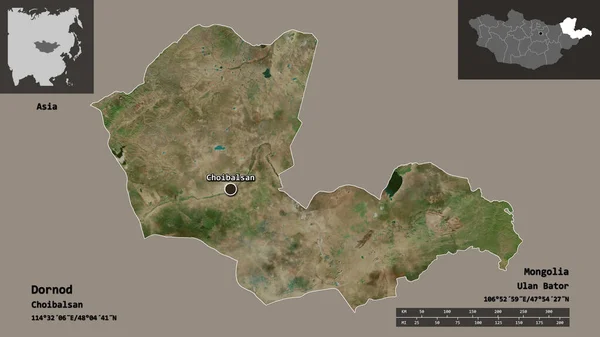 Forma Dornod Provincia Mongolia Capital Escala Distancia Vistas Previas Etiquetas — Foto de Stock