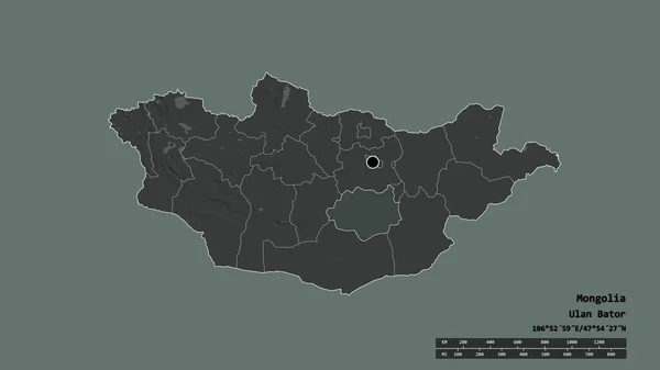 Спустошена Форма Монголії Столицею Основним Районним Відділенням Відокремленою Територією Дандгові — стокове фото