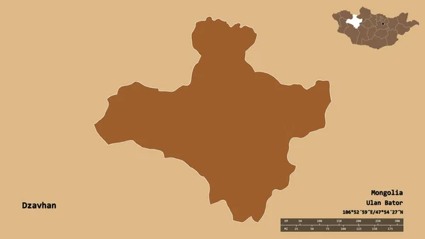 Форма Дзавхана Провинция Монголия Столицей Изолированной Прочном Фоне Дистанционный Масштаб — стоковое фото