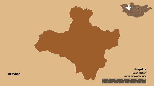 Forma Dzavhan Provincia Mongolia Con Capital Aislada Sobre Fondo Sólido —  Fotos de Stock